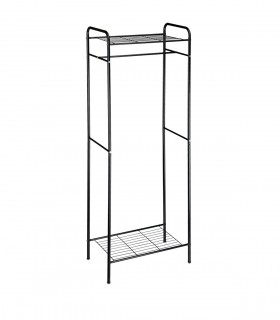 Stender pentru haine cu raft Sandra, Negru, 166 x 60.5 x 38 cm