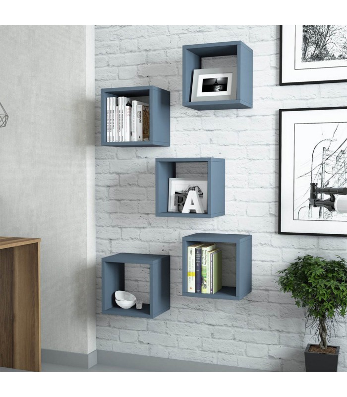 Rafturi de perete Box, 30 x 30 x 24 cm, Albastru