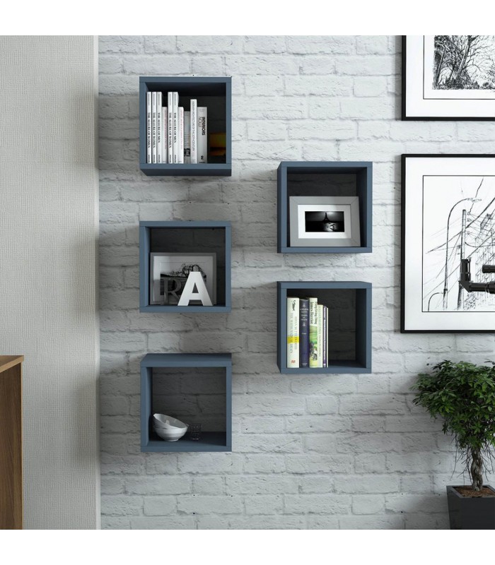 Rafturi de perete Box, 30 x 30 x 24 cm, Albastru