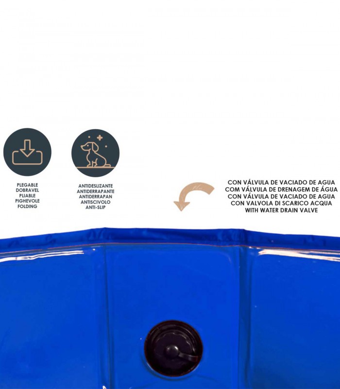Piscina pentru caini din poliester, 120x30 cm, Albastru
