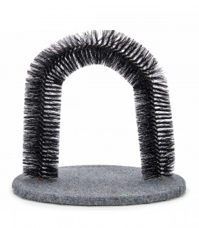 Perie tip arc de masaj si ingrijire pentru pisici, 37 x 29 x 34 cm, Gri