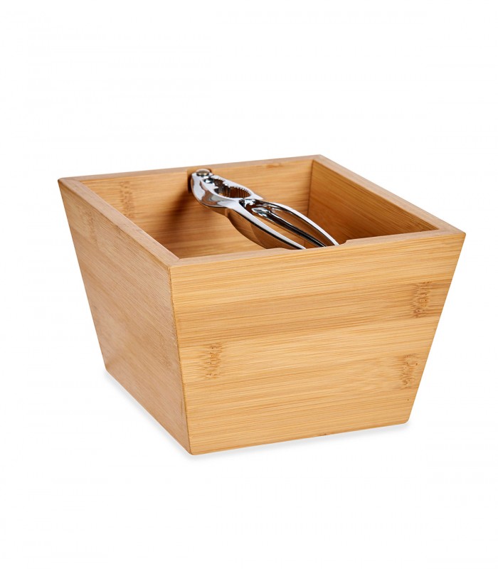 Spargator de nuci/alune cu recipient din bambus, 16 x 16 x 11 cm, Bambus