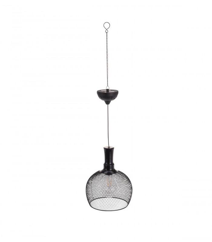 Lampa solara, tip pendul,  LED, Metal, Negru, 18,5 x 18,5 x 22,5 cm