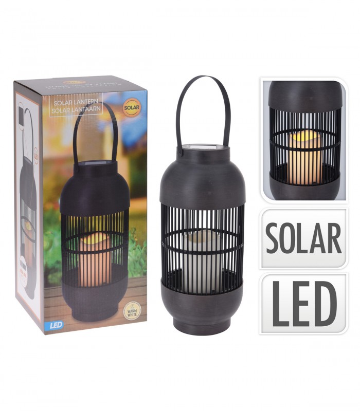 Lampa solara ratan tip felinar , lumanare LED, 15x33 cm, lumina calda, alimentare baterii