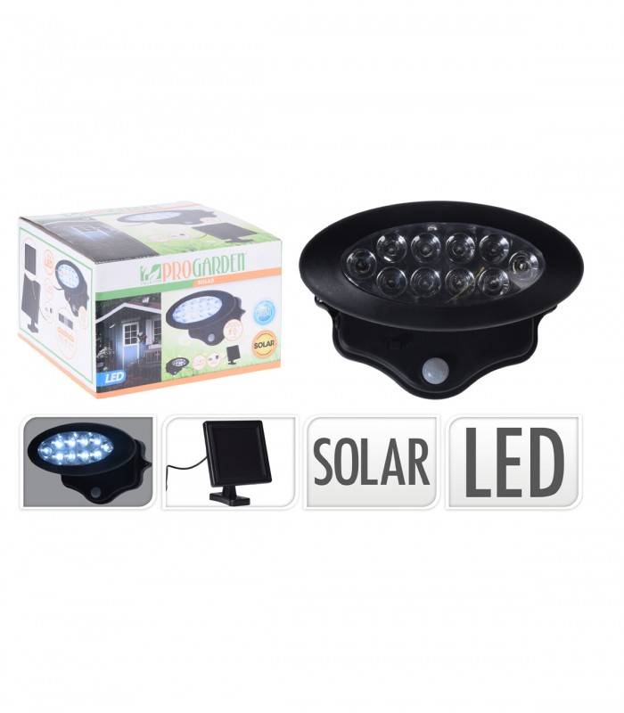 Lampa solara  de exterior, 10  LED, montaj pe perete, senzor de miscare