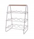 Suport 9 sticle vin,  Metal, Alb, 33 x 29 x 46 cm