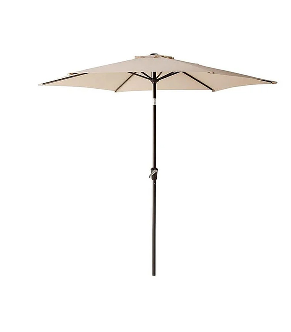 Umbrela de gradina cu manivela si inclinare, stalp aluminiu, 270 cm, crem