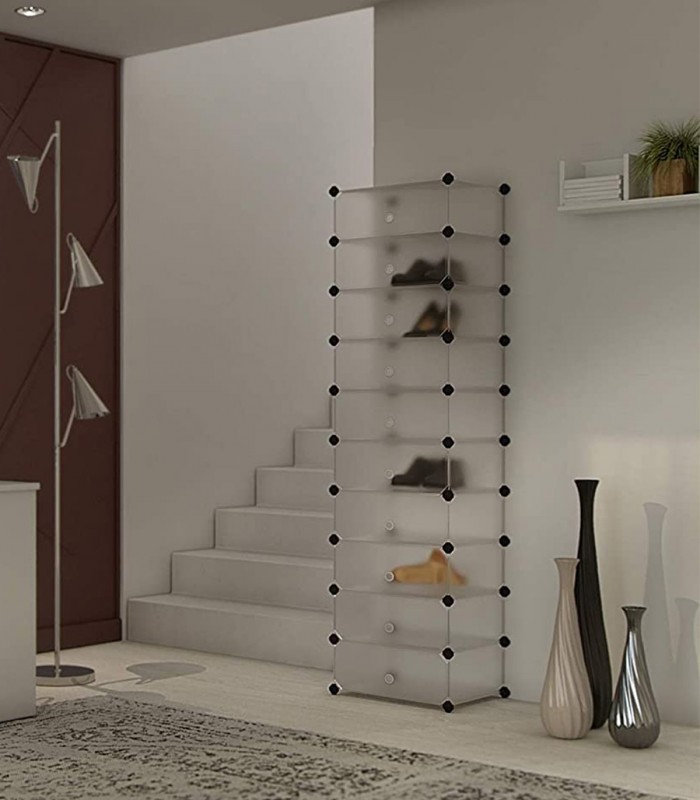 Raft modular DIY pentru pantofi, 10 compartimente, 40 x 30 x 17, Plastic