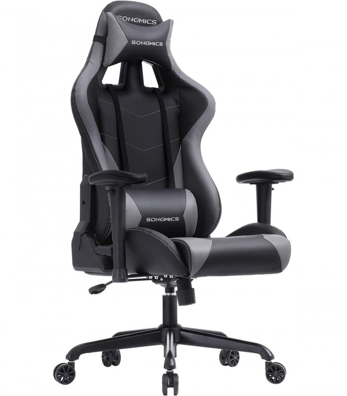 Scaun de birou/gaming cu spatar inalt, Gri, max. 150kg