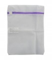 Set 3 saculeti de  protectie rufe delicate, Dreptunghiulari, Alb, Fermoar inchidere colorat, 22 x 31 cm