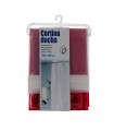 Perdea de dus, PVC in doua culori, 180 x 180 cm,  Alb transparent/Rosu