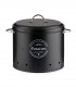 Set 3 recipiente depozitare pentru bucatarie, Metal,  Negru, Capacitate 0.98 l + 2 l + 6 l
