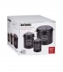 Set 3 recipiente depozitare pentru bucatarie, Metal,  Negru, Capacitate 0.98 l + 2 l + 6 l