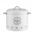 Set 3 recipiente depozitare pentru bucatarie, Metal, Alb, Capacitate 0.98 l + 2 l + 6 l