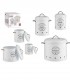 Set 3 recipiente depozitare pentru bucatarie, Metal, Alb, Capacitate 0.98 l + 2 l + 6 l