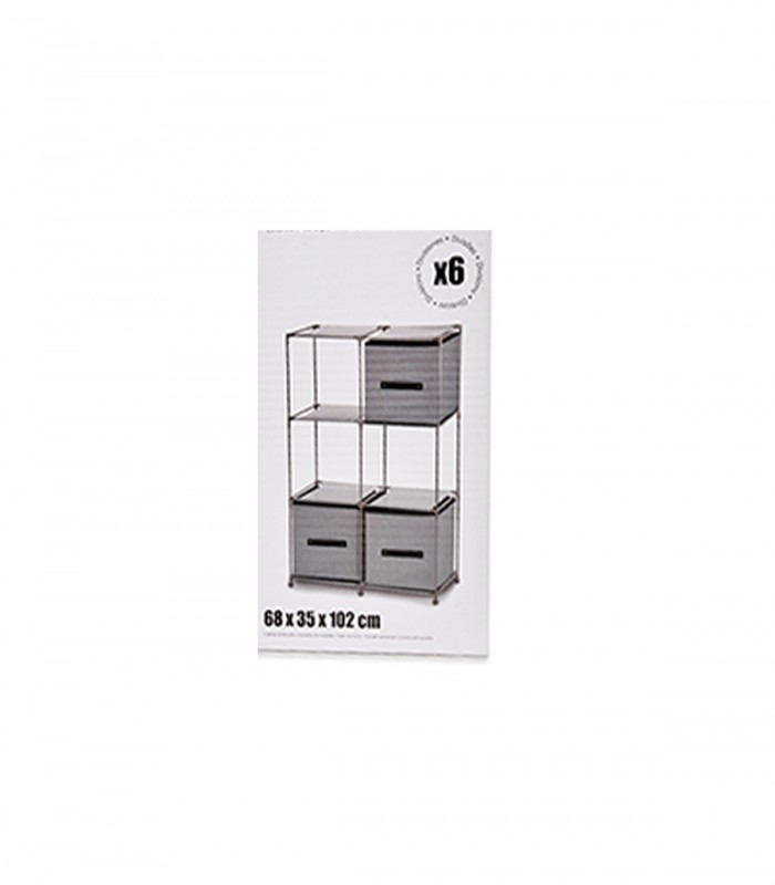 Organizator obiecte mici , 6 compartimente , schelet de plastic, 68 x 35 x 102 cm