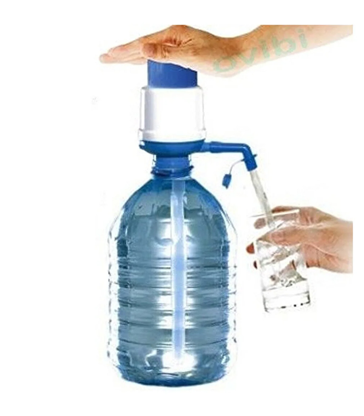 Pompa manuala pentru bidon apa, 2.5 L – 10 L, Albastru/Alb familio.ro imagine noua 2022 5