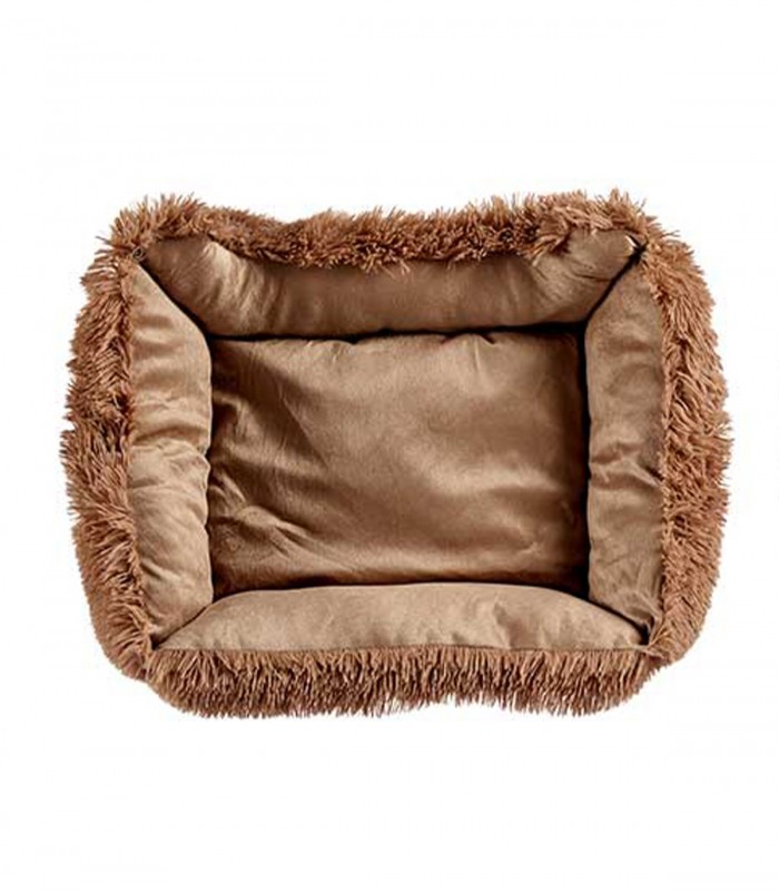 Pat  pentru  caini, Lavabil, Poliester,  Maro deschis, 60 x 50 x 17 cm