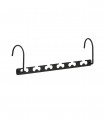 Organizator pentru umerase, set 6 bucati, Metal, Negru, 8.5 x 26 x 5.5 cm