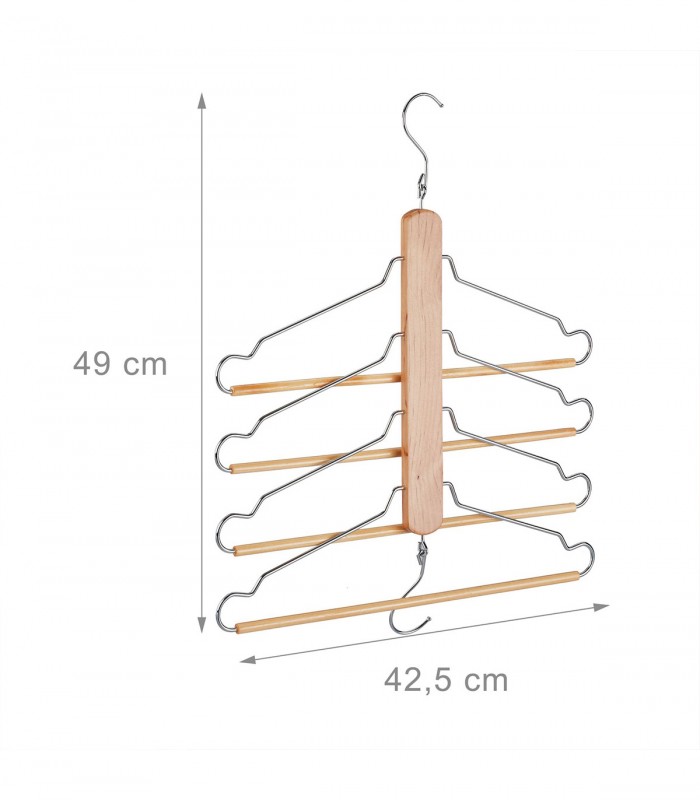 Umeras organizator pentru 4 camasi/haine, Lemn, Natur