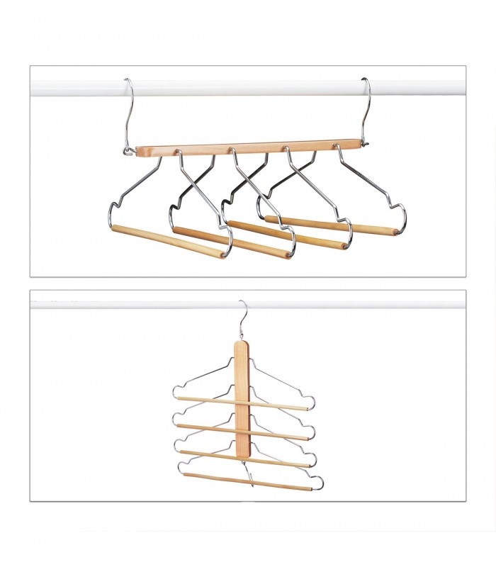 Umeras organizator pentru 4 camasi/haine, Lemn, Natur