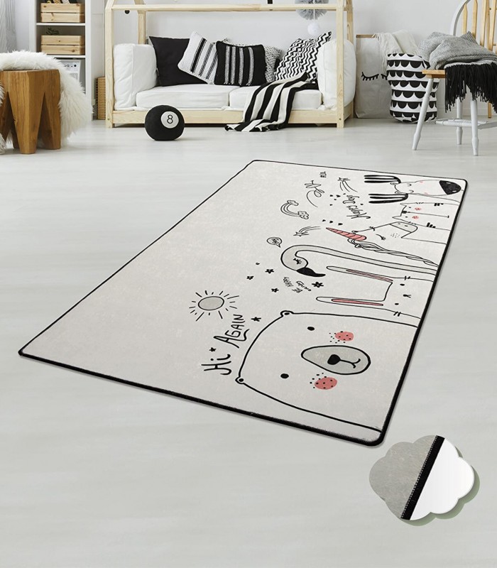 Covor pentru copii Be Happy, Alb, 100x160 cm