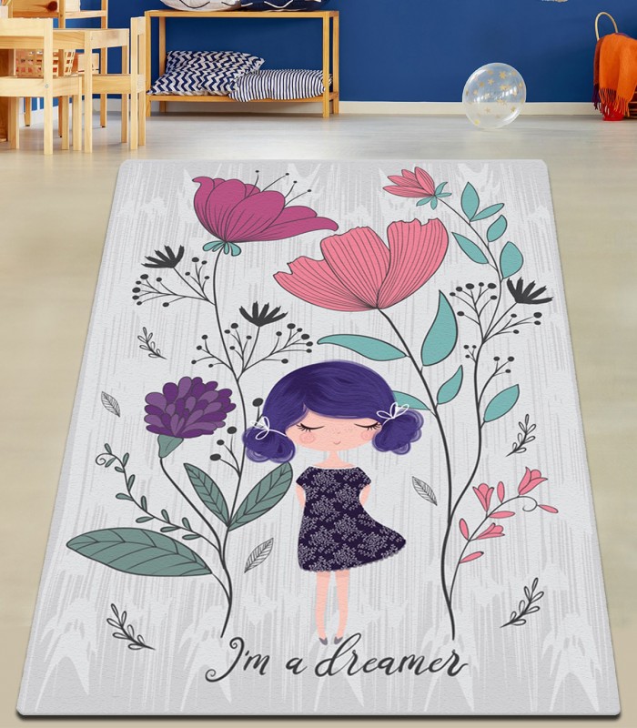 Covor pentru copii Flores Largas, Multicolor, 100X160 cm