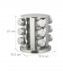 Suport organizator pentru condimente, rotativ, 12 recipiente, circular, diametru 19.5 cm, H 21 cm,  Inox