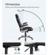 Scaun birou directorial, brate si tetiera reglabile, spatar ergonomic, piele ecologica, Negru