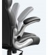 Scaun birou directorial, brate si tetiera reglabile, spatar ergonomic, piele ecologica, Negru