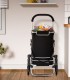 Carucior cumparaturi  Stairs Climber, pliabil, husa detasabila, 3 roti,  Metal/Poliester, Negru