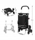 Carucior cumparaturi  Stairs Climber, pliabil, husa detasabila, 3 roti,  Metal/Poliester, Negru