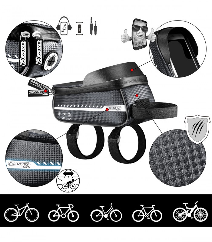 Geanta impremeabila  pentru cadru  bicicleta,  husa pentru telefon