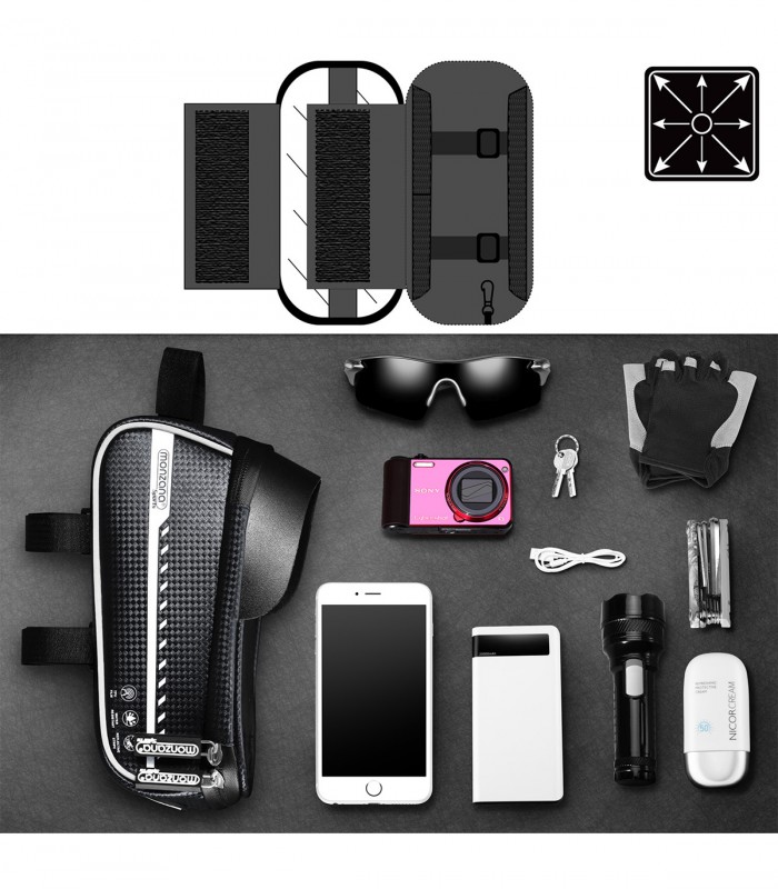 Geanta impremeabila  pentru cadru  bicicleta,  husa pentru telefon