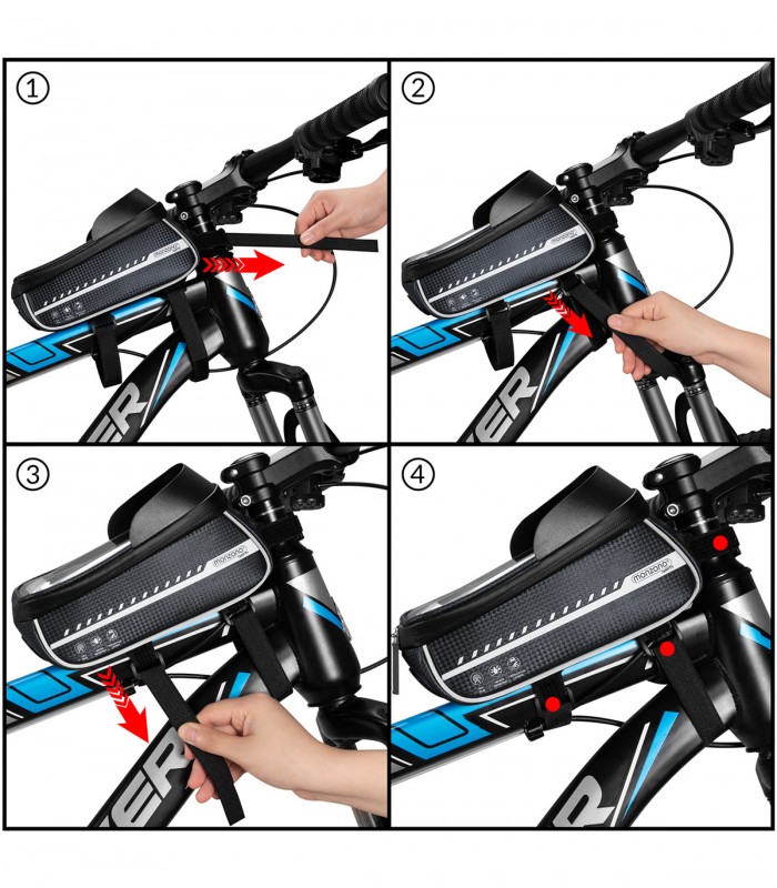 Geanta impremeabila  pentru cadru  bicicleta,  husa pentru telefon