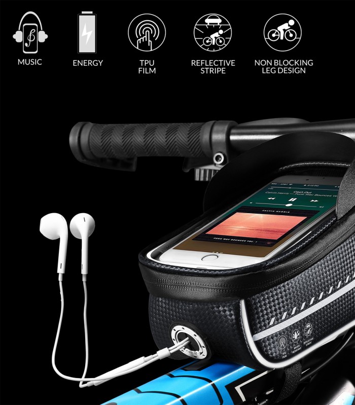 Geanta impremeabila  pentru cadru  bicicleta,  husa pentru telefon