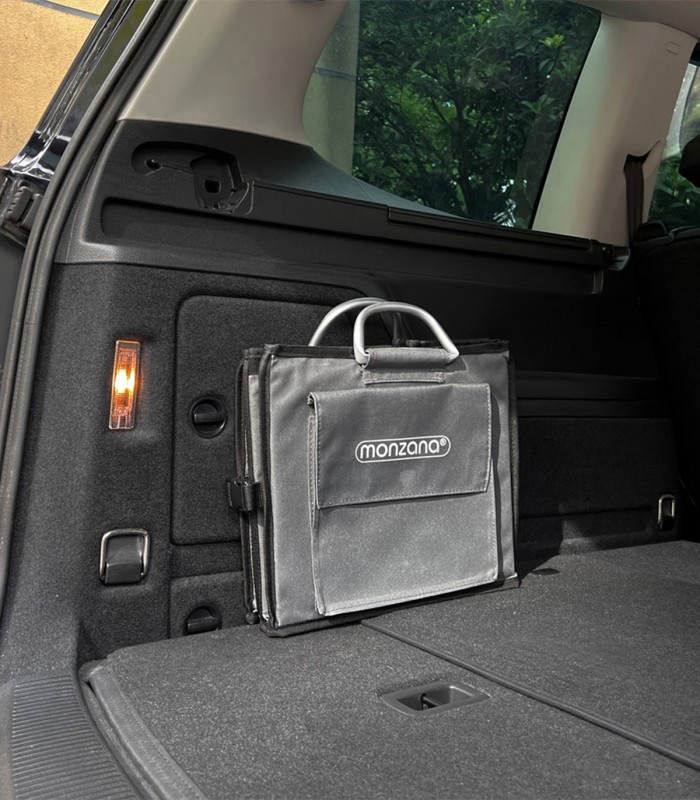Cutie organizare portbagaj, impermeabila, pliabila,  3 compartimente, buzunare exterioare,  63 l, 60 x 35 x 30 cm, Gri