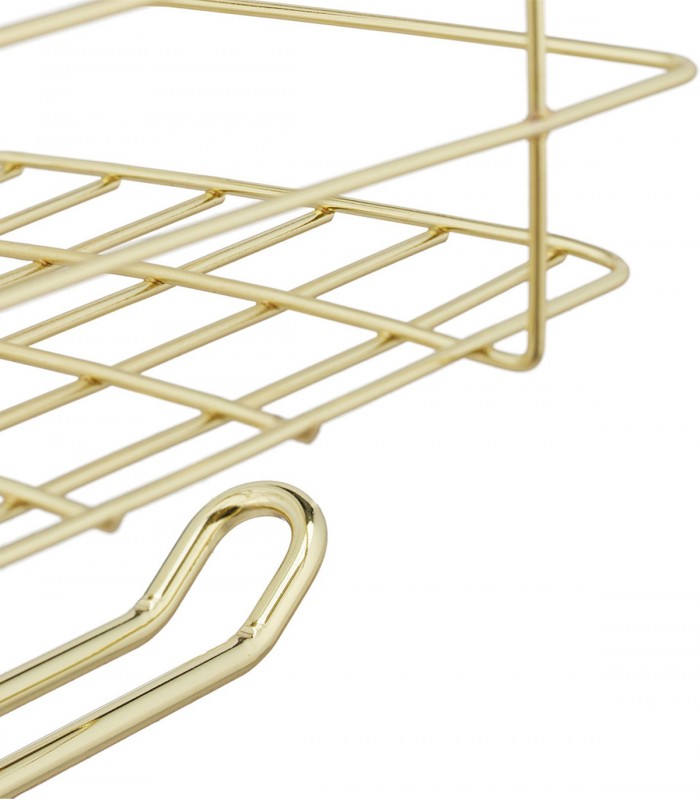 Cos de sarma suspendat cu suport pentru rola de bucatarie,  Auriu,  31 x 17 x 18 cm
