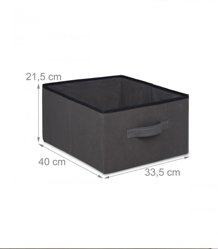 Dulap pentru haine si pantofi, stofa, gri inchis, doua usi, 3 sertare, schelet metalic, 173 x 112 x 44 cm