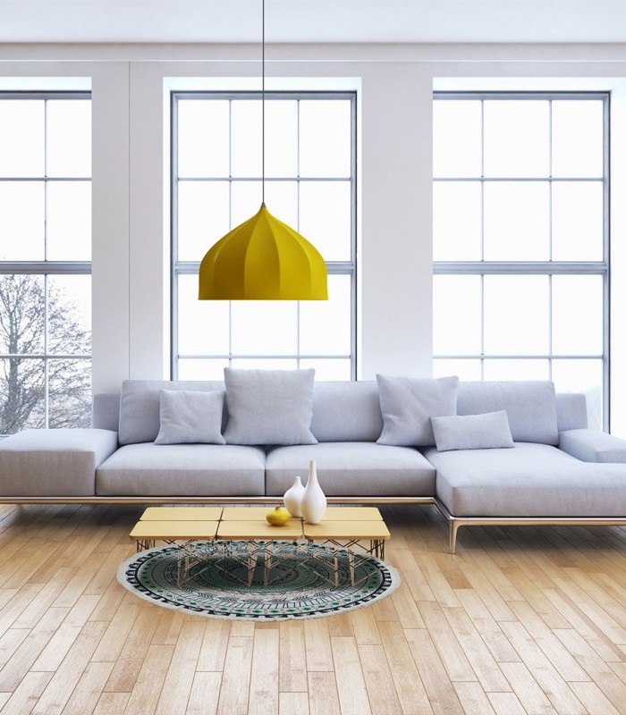 Covor rotund pentru living/dormitor  cu motive mandala, diametru  120 cm , bumbac tesut,  multicolor