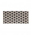 Covor pentru living/dormitor, model romburi stilizate, bumbac tesut, 70 x 140 cm, bej/antracit