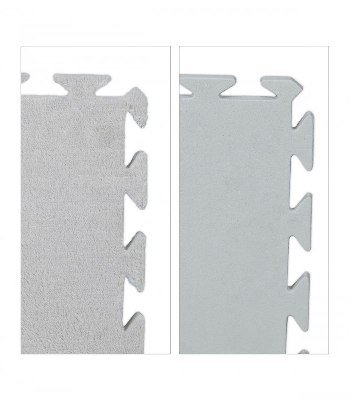 Covor tip  puzzle pentru living/dormitor, 9 piese 30 x 30 cm,  dimensiune 120 x 120 cm , poliester, gri deschis ,