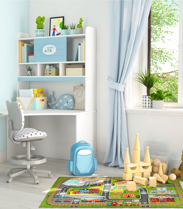 Covor de joaca  pentru copii Little Town ,  Multicolor, 150 x 100 cm , Poliester