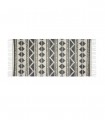 Covor  pentru living/dormitor,  motive etno,  Bumbac tesut,  70 x 140 cm , Alb/Negru