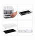 Organizator produse cosmetica, 8 sertare,  suport pentru pensule, creioane si rujuri, Transparent /Auriu, Acril