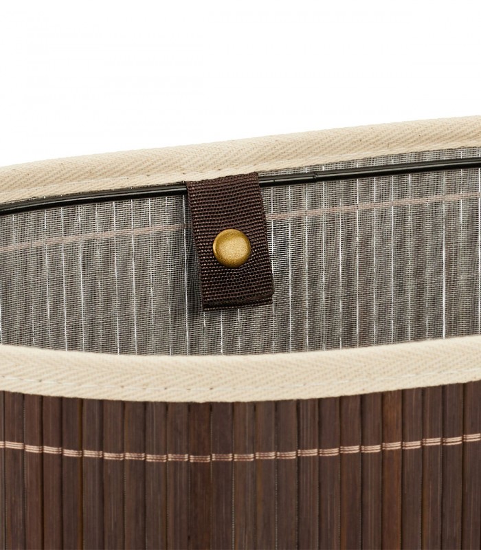 Cosulet pentru paine Paris,  captuseala din panza, Bambus,  Maro, 16 x 24 x 34 cm