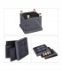 Taburet cu spatiu depozitare, Picioruse lemn, Catifea, Gri inchis, 35 x 38 x 38 cm, Max. 80 kg