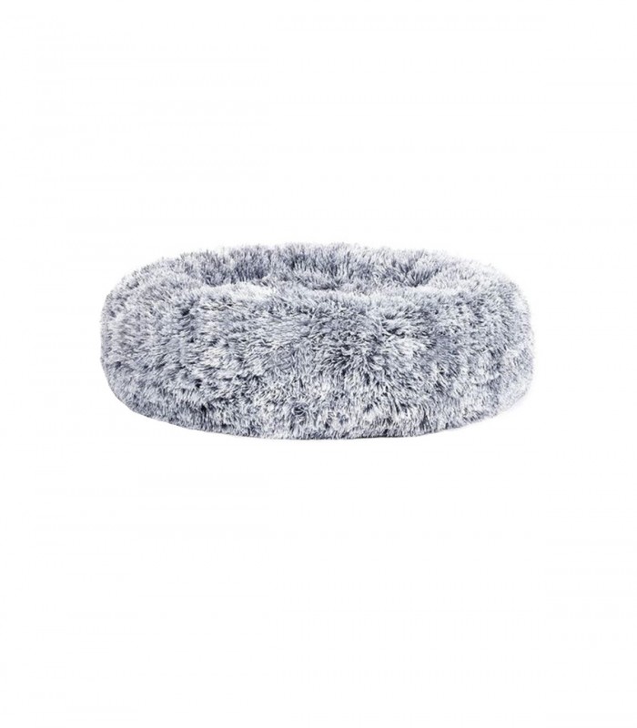 Pat lavabil rotund pentru caini talie mica/ pisici, rotund, antialunecare, diametru 60 cm, gri deschis