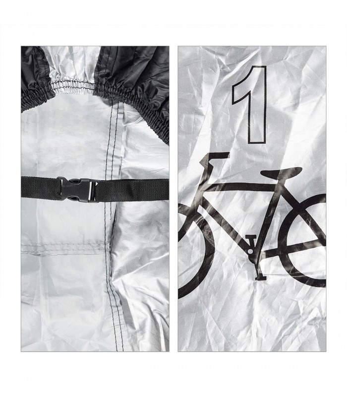 Husa protectie impermeabila, 1 bicicleta, Negru/Argintiu