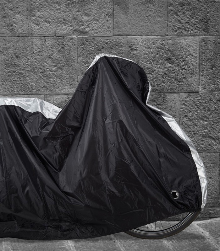 Husa protectie impermeabila, 1 bicicleta, Negru/Argintiu